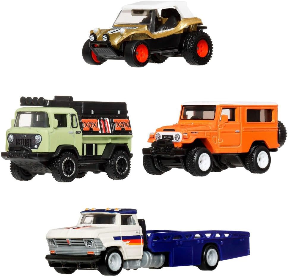 Hot Wheels Collector Set Off Road Meyers Manx Toyota Land Cruiser FJ43 1957 Jeep FC Horizon Hauler