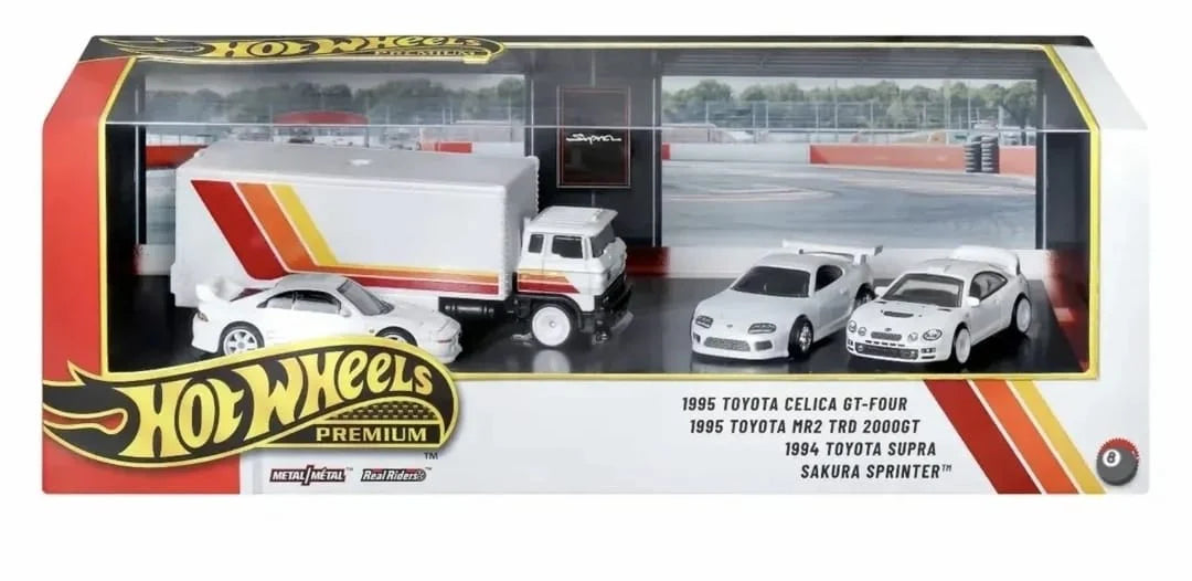 Hot Wheels Toyota Collector Set white Supra Celica GT-Four MR2 and Sakura Sprinter