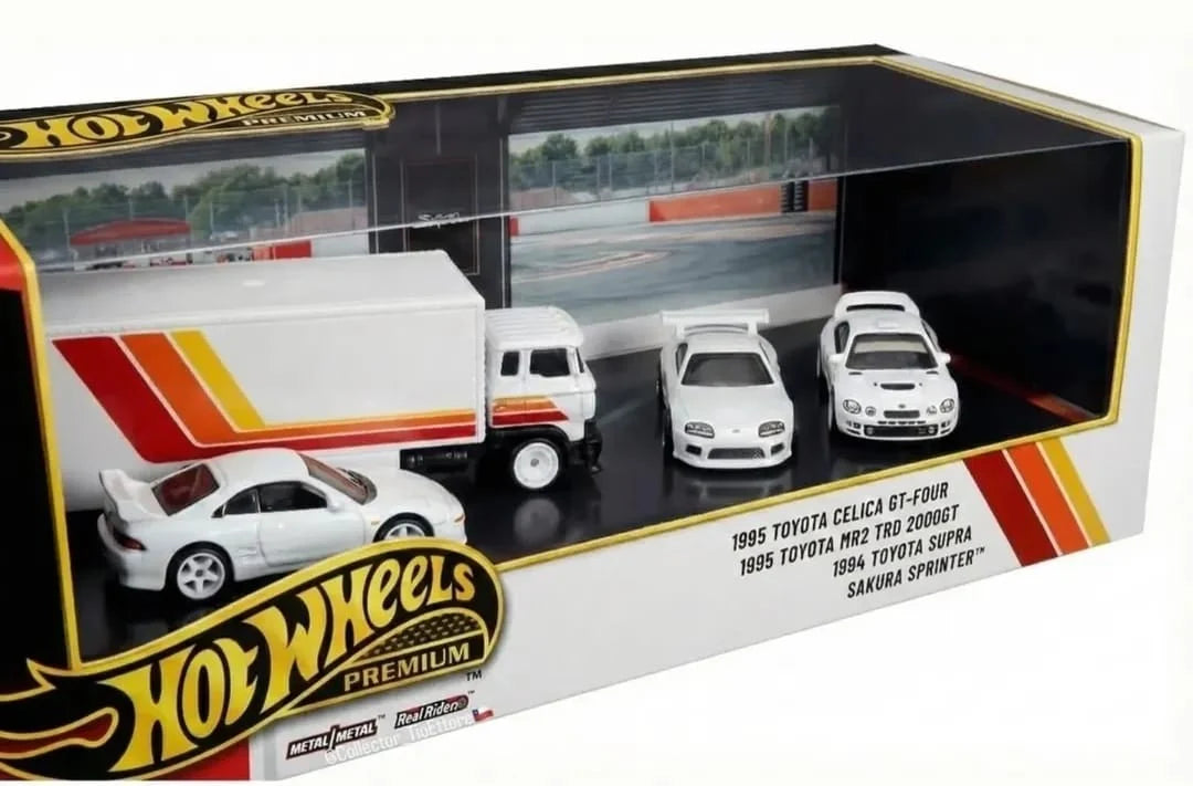 Hot Wheels Toyota Collector Set white Supra Celica GT-Four MR2 and Sakura Sprinter