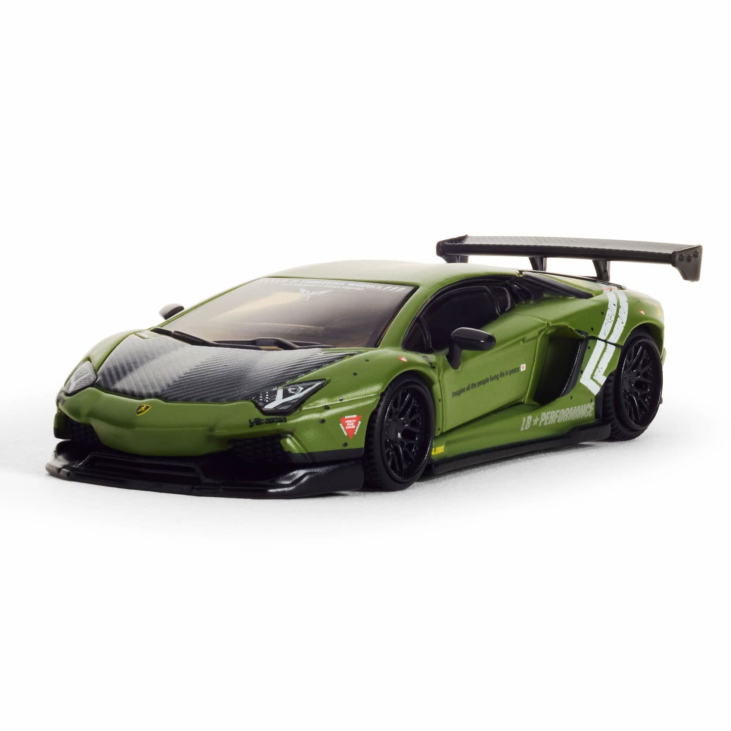 Hot Wheels Elite 64 LBWK Lamborghini Aventador LP700-4 matte green removable engine cover diecast model