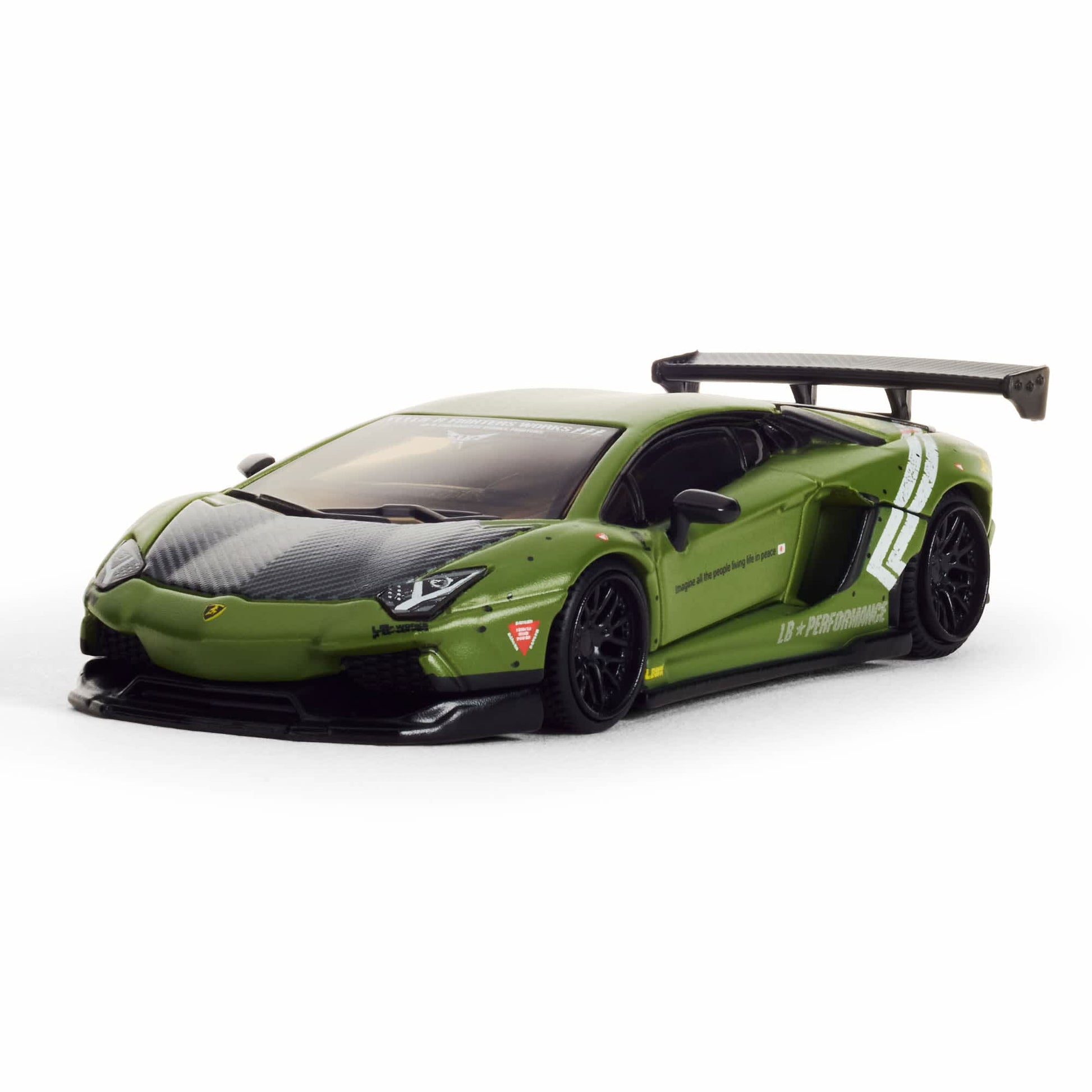 Hot Wheels Elite 64 LBWK Lamborghini Aventador LP700-4 matte green removable engine cover diecast model
