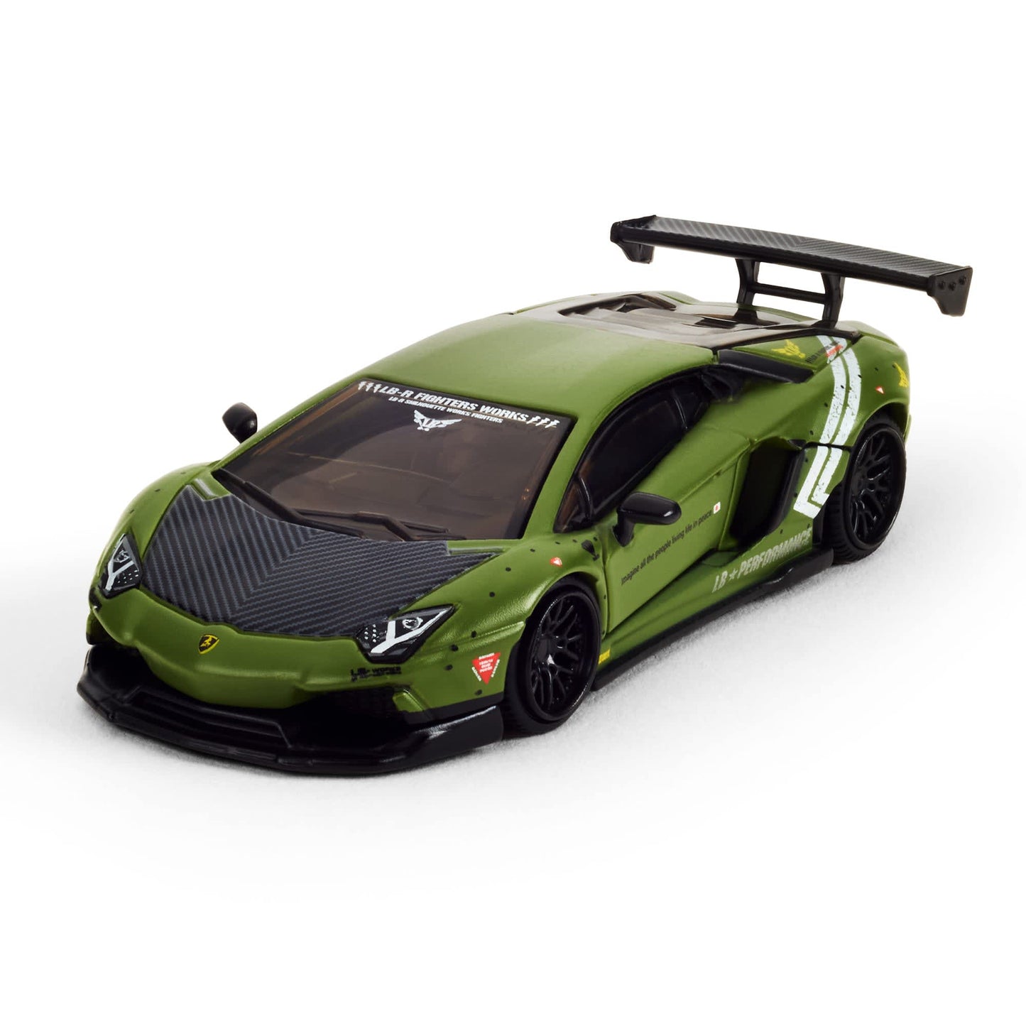Hot Wheels Elite 64 LBWK Lamborghini Aventador LP700-4 matte green removable engine cover diecast model