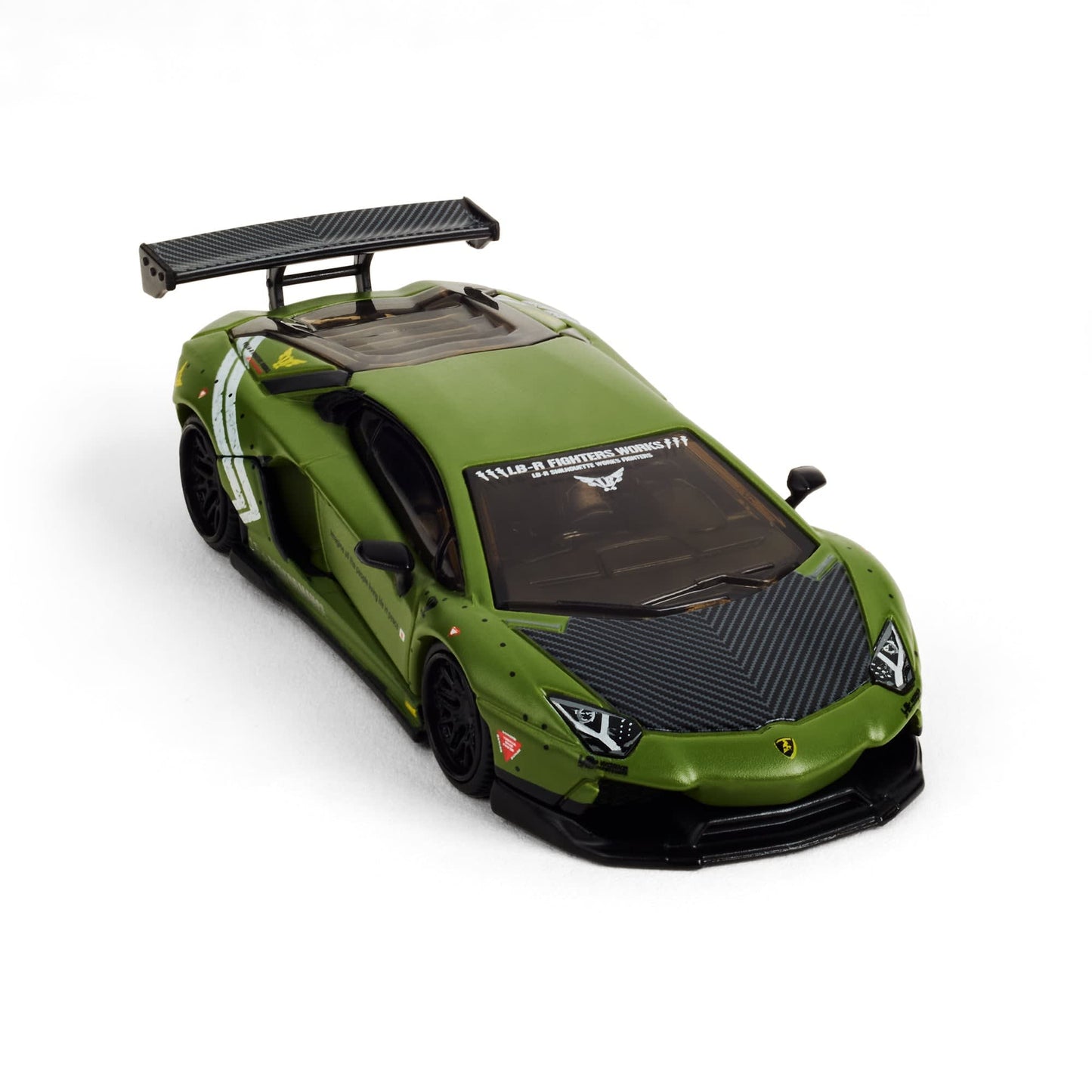 Hot Wheels Elite 64 LBWK Lamborghini Aventador LP700-4 matte green removable engine cover diecast model