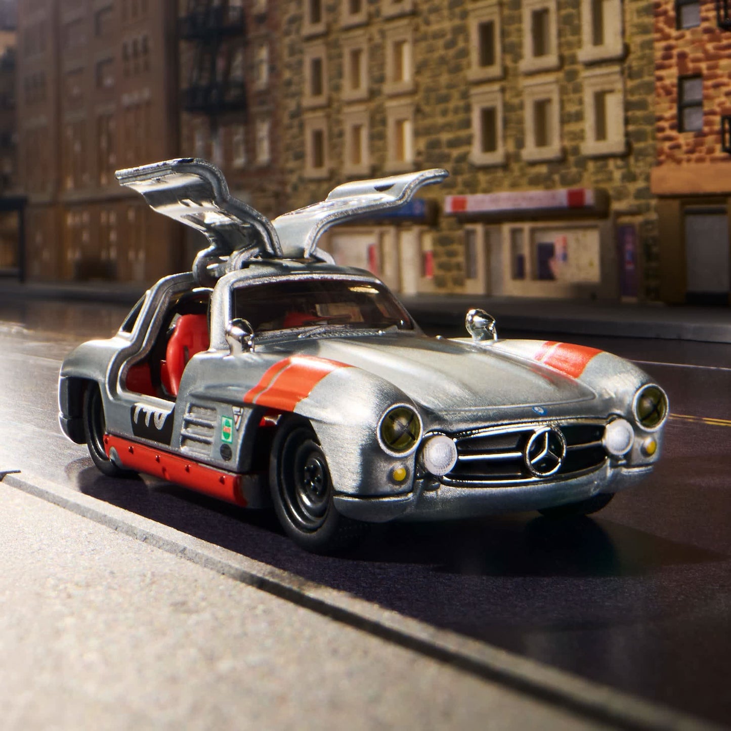 Hot Wheels Elite 64 Mercedes-Benz 300 SL gullwing raw zamac opening doors diecast model