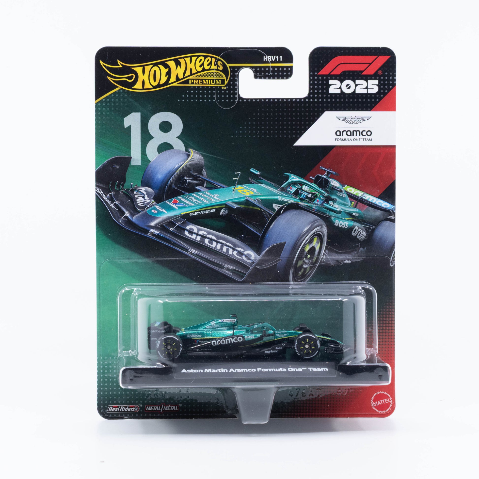 Hot Wheels Premium Aston Martin Aramco Formula One Team #18 driven by Lance Stroll.
