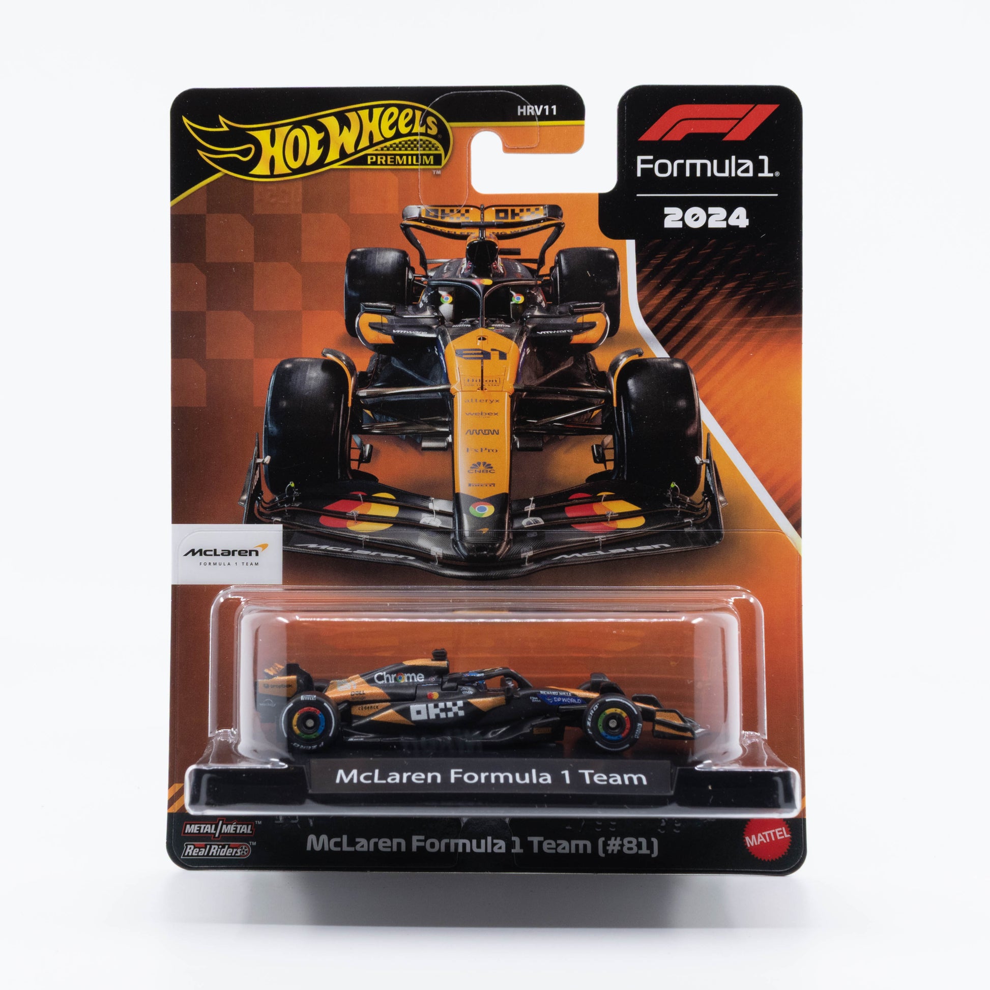 Hot Wheels F1 1:64 McLaren Formula 1 Team (#81) diecast model, 2024 season Oscar Piastri livery collectible.