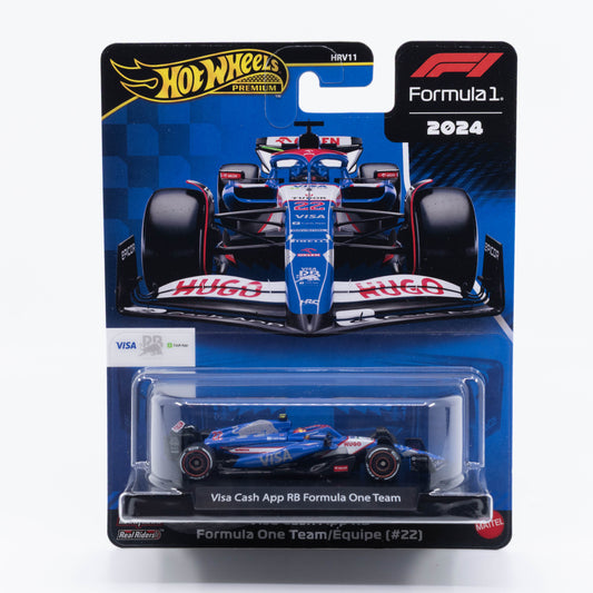 1:64 Hot Wheels Visa Cash App RB Formula One Team #22 Yuki Tsunoda 2024 – die-cast F1 race car model.