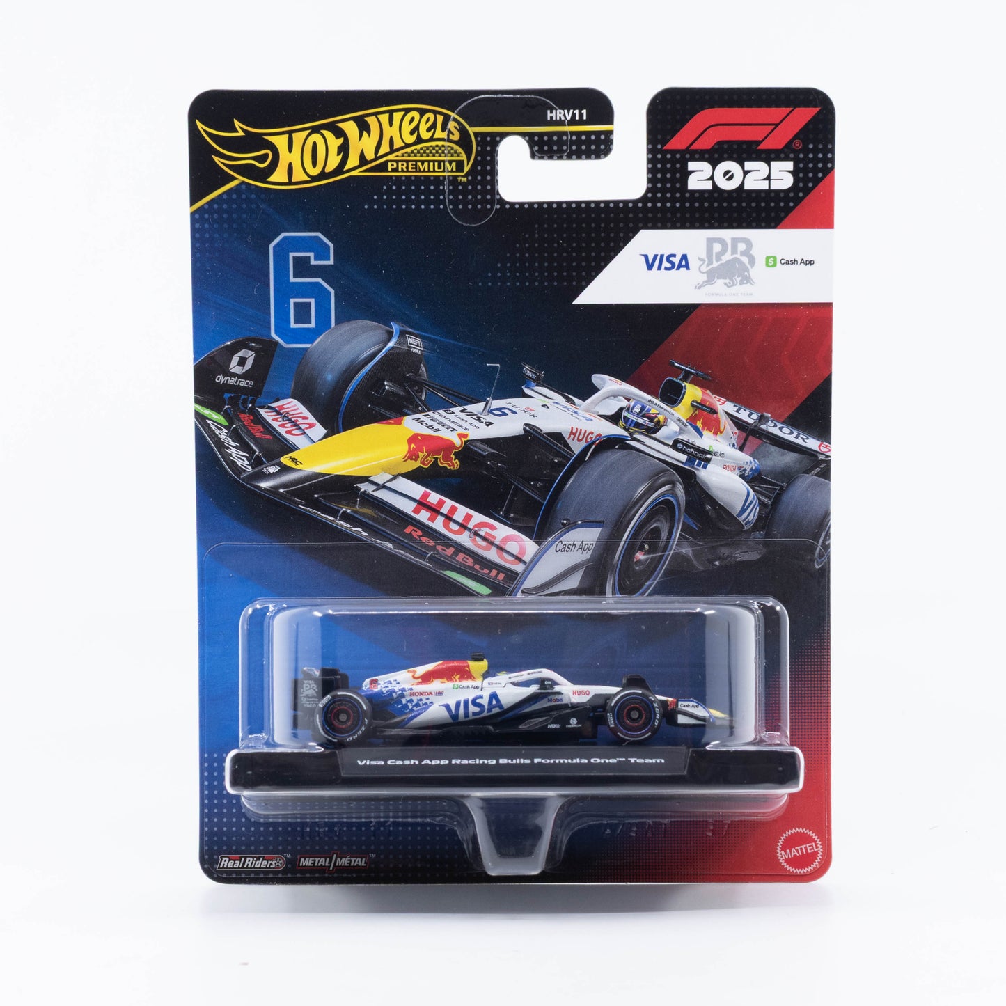 Hot Wheels Premium Visa Cash App Racing Bulls Formula One Team #6 driven by Isack Hadjar.