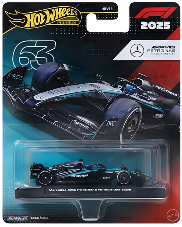 Hot Wheels F1 Mercedes-AMG PETRONAS #63 1:64 scale Formula One die-cast car.