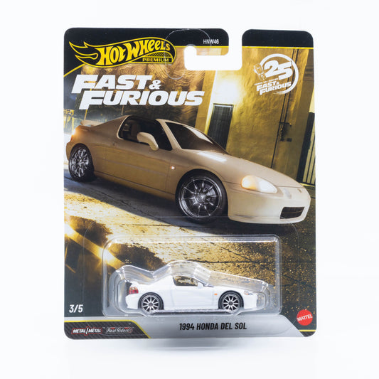 Hot Wheels 1:64 1994 Honda del Sol white Fast and Furious new model diecast car