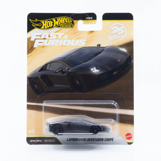 Hot Wheels 1:64 Lamborghini Aventador Coupe black Fast and Furious Hobbs and Shaw diecast model