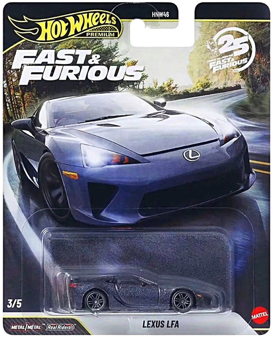 Hot Wheels Fast & Furious Premium Lexus LFA with Real Riders in detailed 1:64 scale.