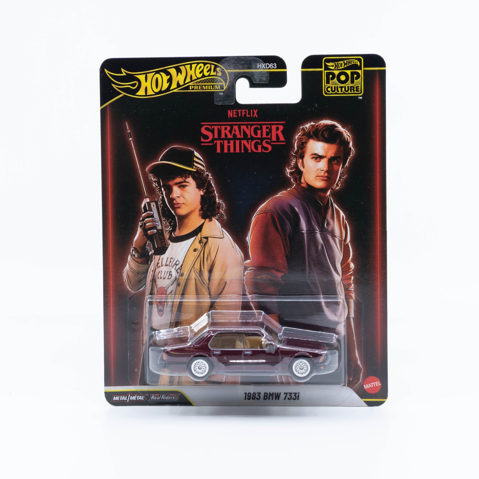 Hot Wheels Pop Culture 1983 BMW 733i red Stranger Things Steve Harrington diecast 1:64