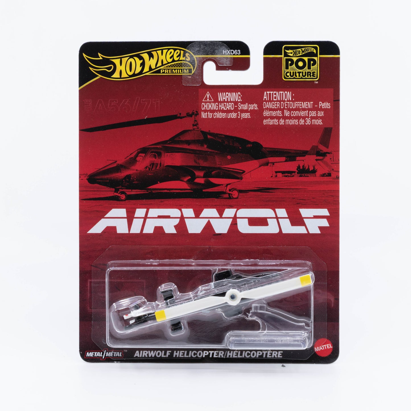 1:64 Hot Wheels Airwolf Helicopter Pop Culture – classic TV series die-cast aircraft model.