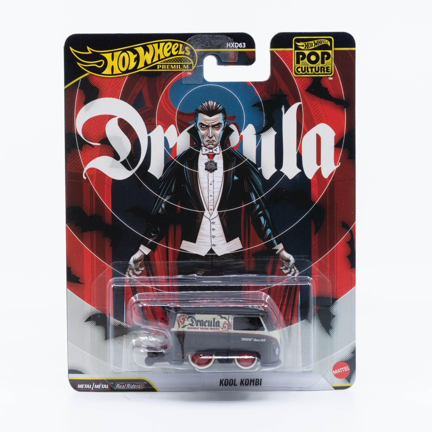 Hot Wheels Pop Culture Kool Kombi with Dracula-themed graphics.