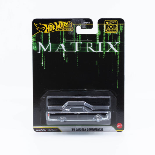 Hot Wheels Pop Culture 1964 Lincoln Continental black Matrix inspired movie car diecast 1:64