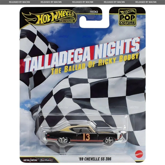 Hot Wheels Pop Culture Premium 1969 Chevrolet Chevelle SS 396 from Talladega Nights in 1:64 scale.