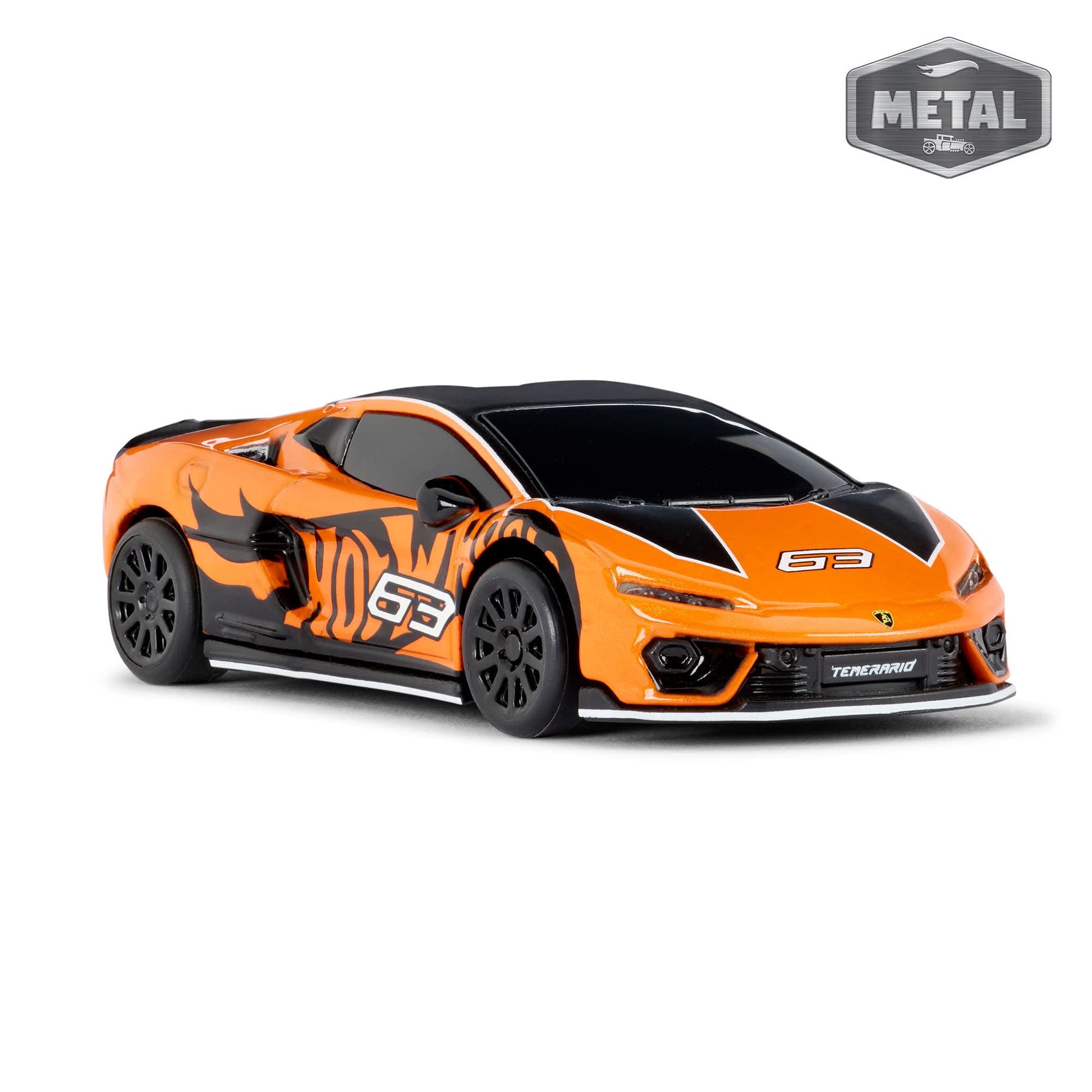 Hot Wheels RC 1:64 Lamborghini Temerario Alleggerita with remote control, working lights, Real Riders wheels, and premium collector packaging.