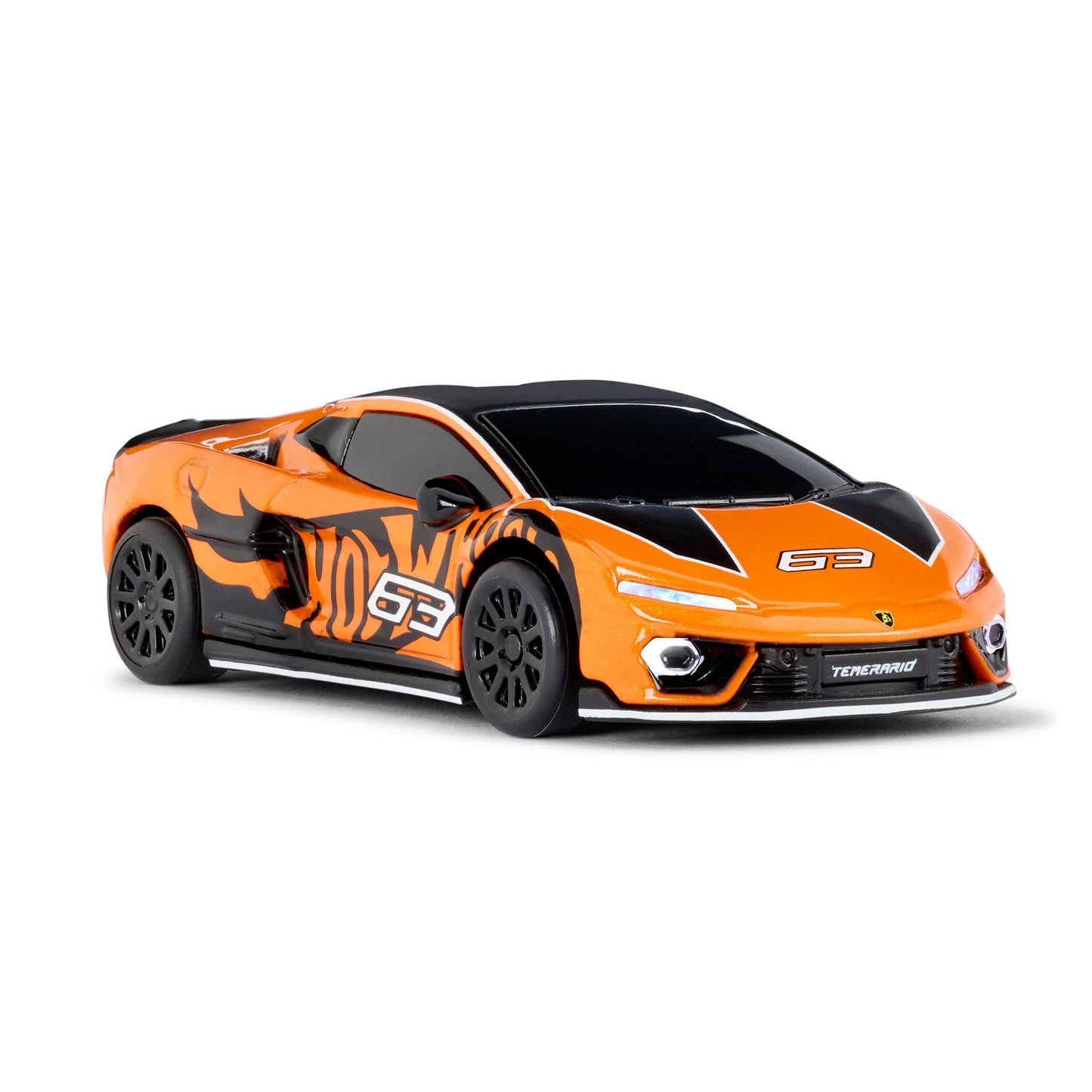 Hot Wheels RC 1:64 Lamborghini Temerario Alleggerita with remote control, working lights, Real Riders wheels, and premium collector packaging.