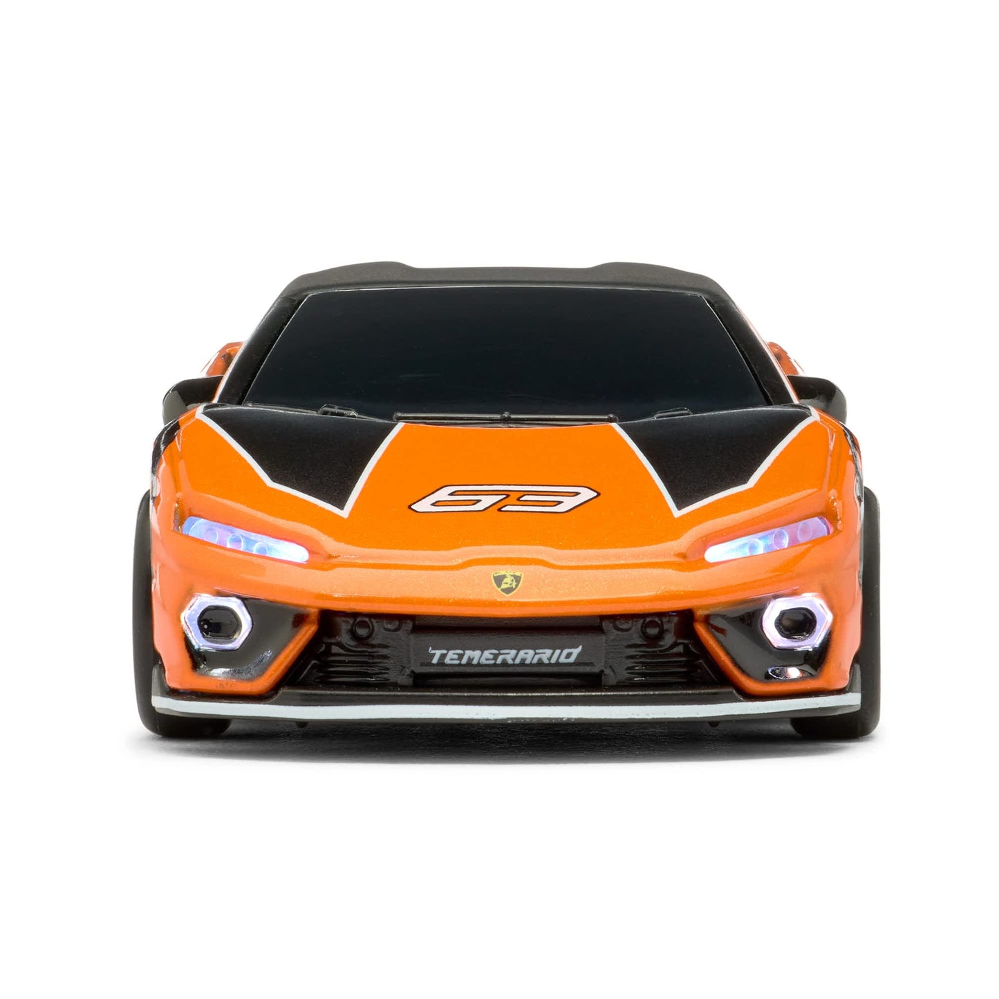 Hot Wheels RC 1:64 Lamborghini Temerario Alleggerita with remote control, working lights, Real Riders wheels, and premium collector packaging.