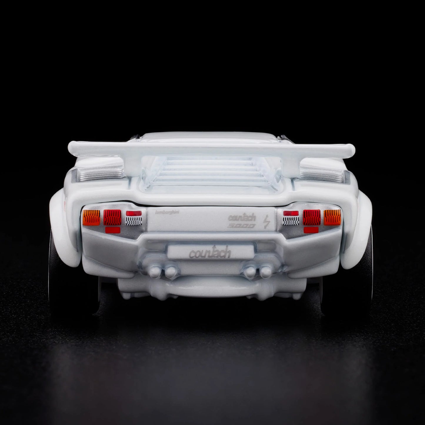 1:64 Hot Wheels RLC Lamborghini Countach LP 500 S pearl white with opening scissor doors.