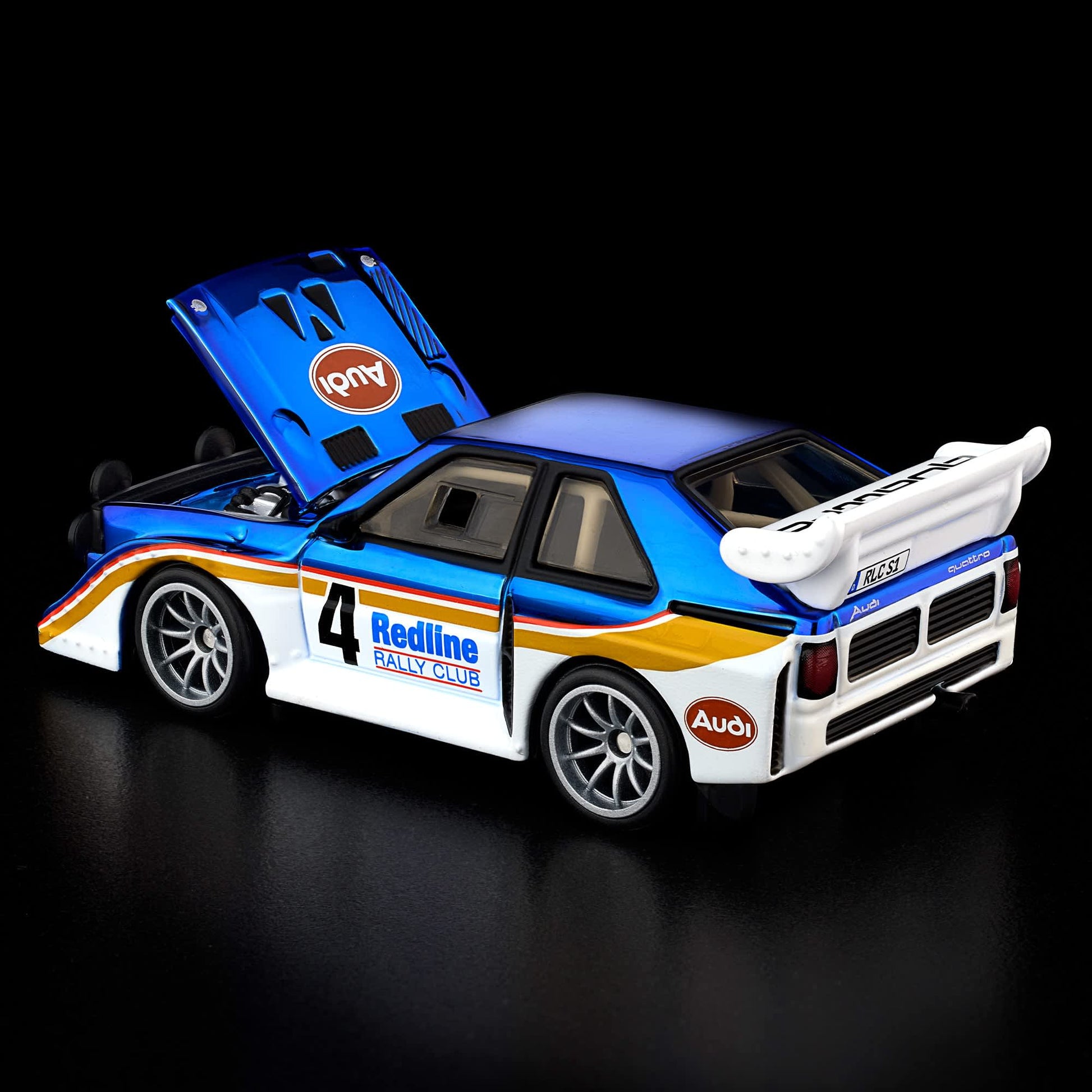Hot Wheels RLC 1985 Audi Sport quattro S1 in Spectraflame Otto Blue.