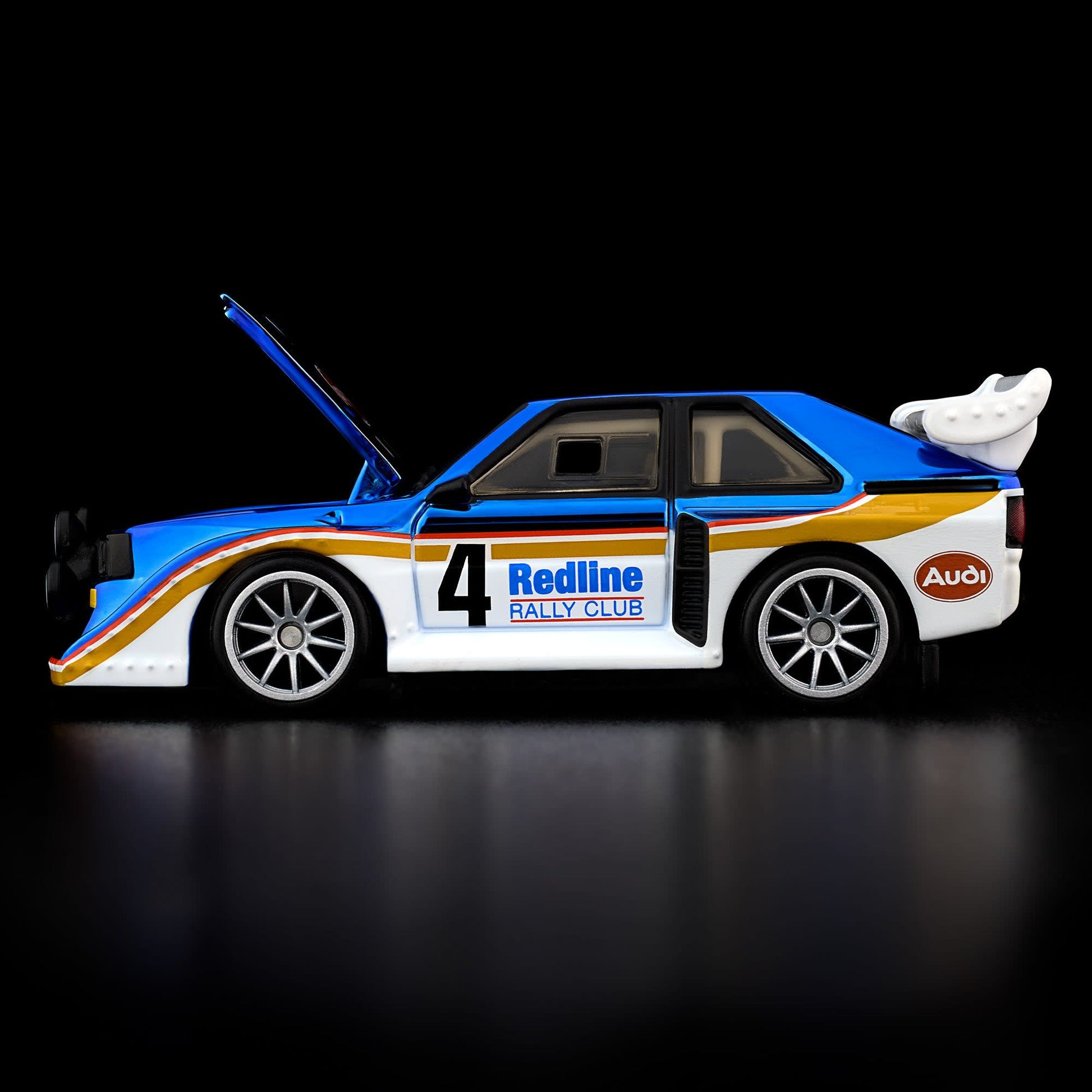 Hot Wheels RLC 1985 Audi Sport quattro S1 in Spectraflame Otto Blue.