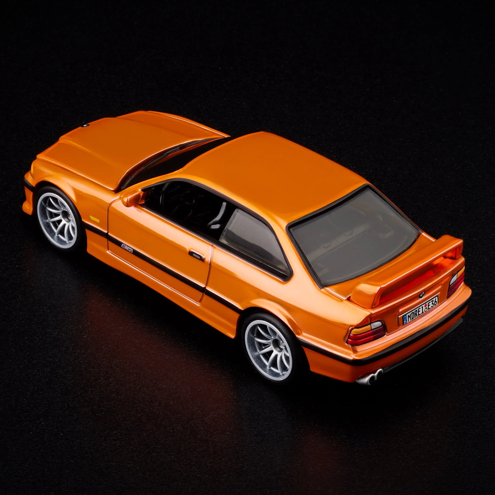 Hot Wheels RLC 1995 BMW M3 LTW in Spectraflame orange and opening hood, 1:64 scale collectible.