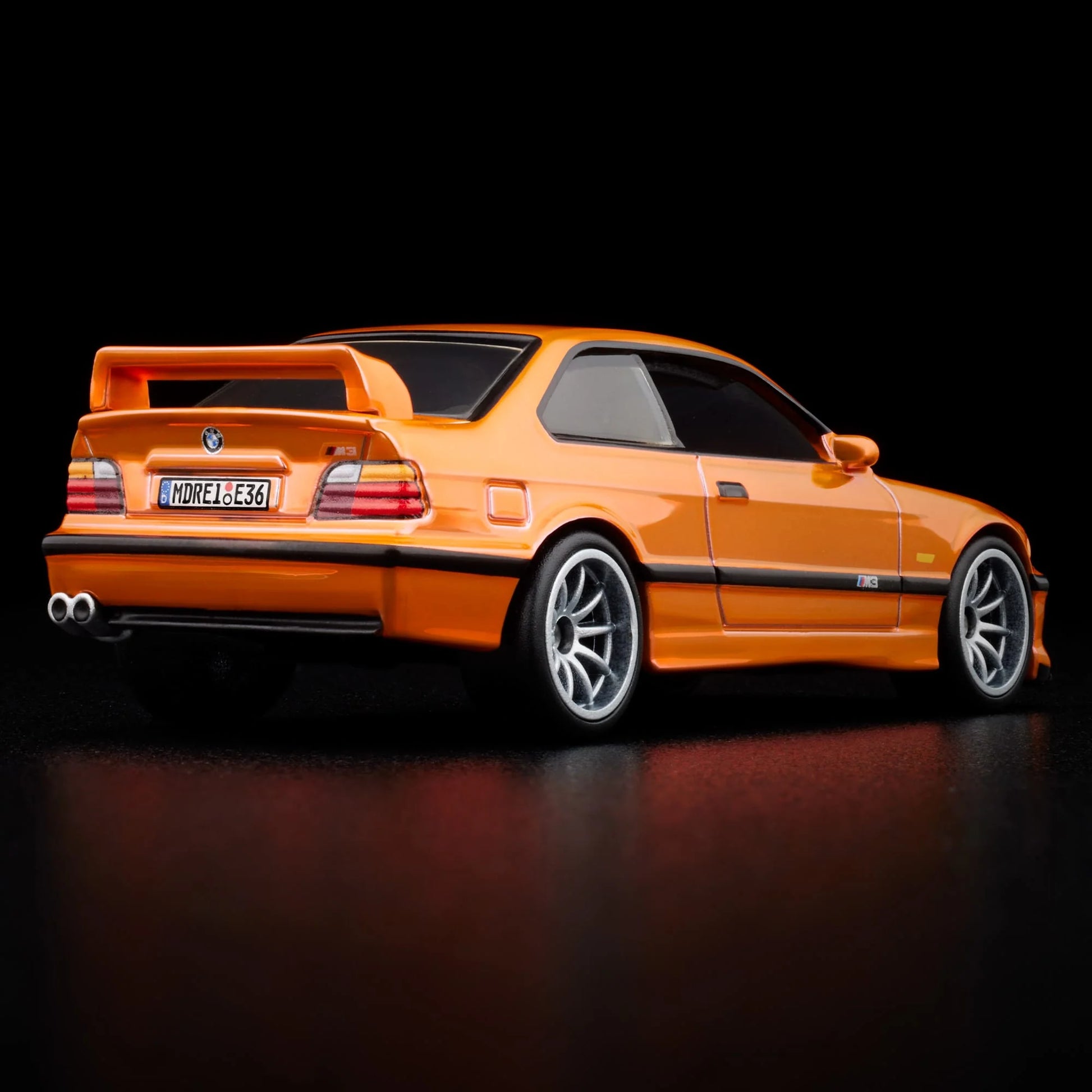 Hot Wheels RLC 1995 BMW M3 LTW in Spectraflame orange and opening hood, 1:64 scale collectible.