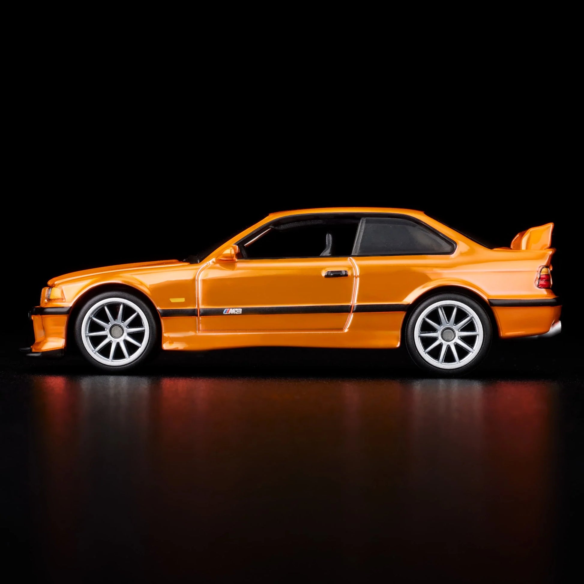 Hot Wheels RLC 1995 BMW M3 LTW in Spectraflame orange and opening hood, 1:64 scale collectible.