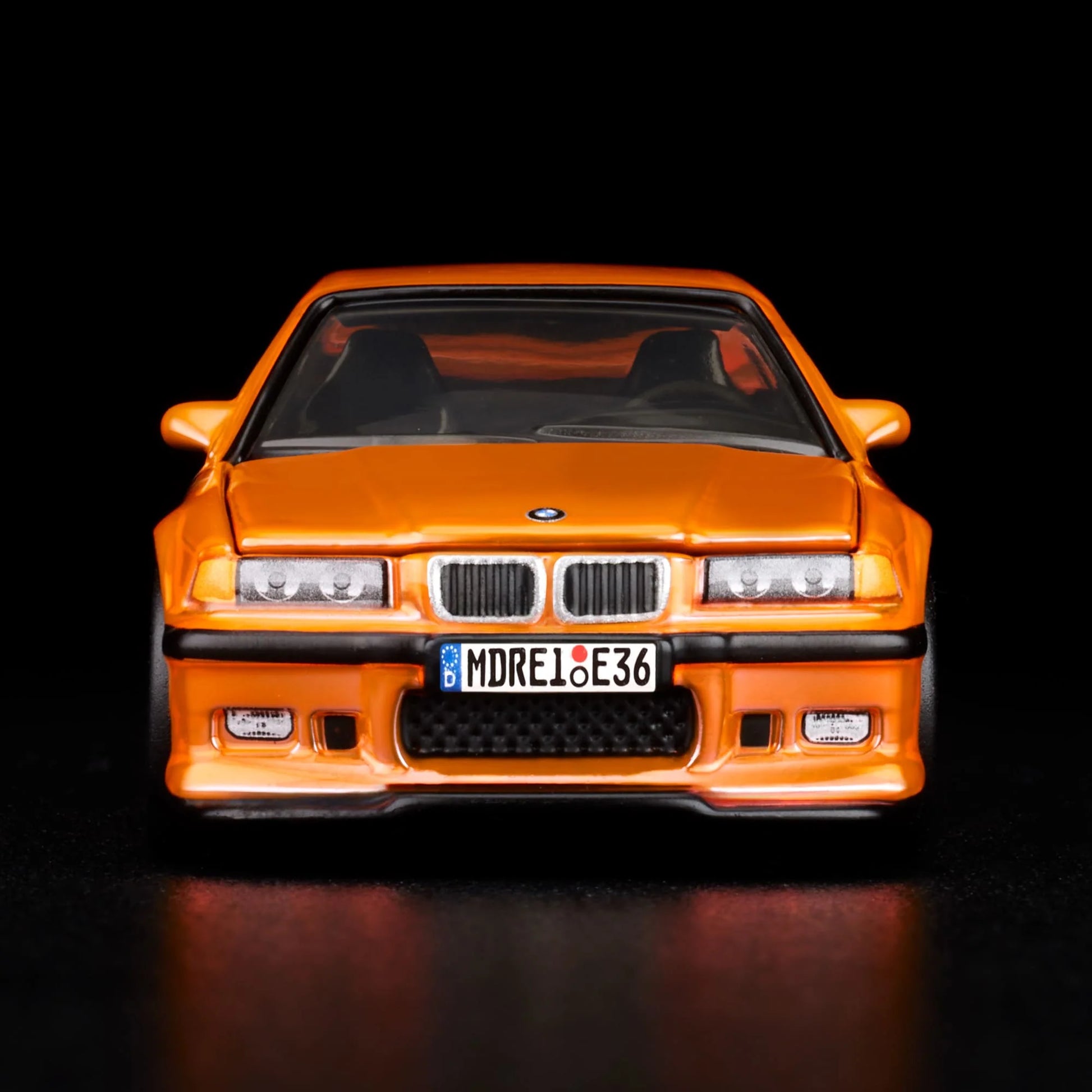 Hot Wheels RLC 1995 BMW M3 LTW in Spectraflame orange and opening hood, 1:64 scale collectible.