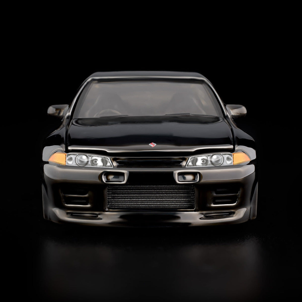 Hot Wheels RLC Nissan Skyline GT-R BNR32 in Spectraflame slate with Real Riders wheels, opening hood and detailed engine