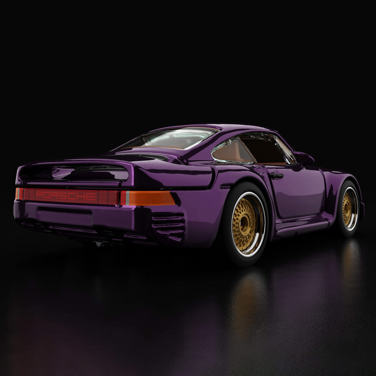 Hot Wheels RLC sELECTIONs Porsche 959 in Spectraflame purple with tan interior, Real Riders BB wheels and opening rear hood