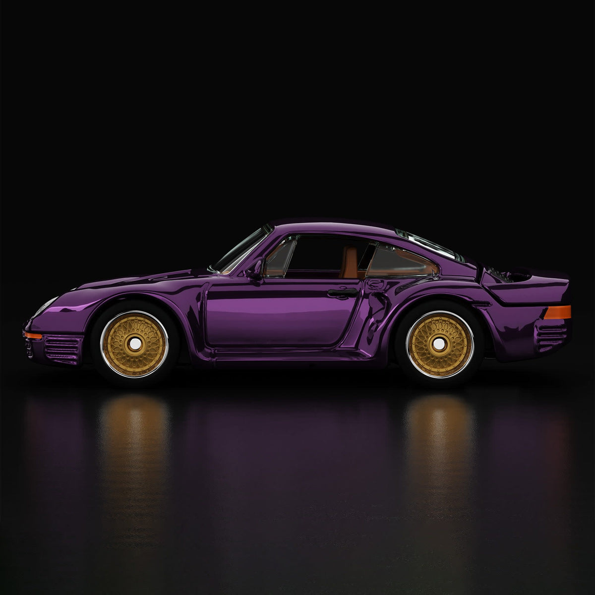 Hot Wheels RLC sELECTIONs Porsche 959 in Spectraflame purple with tan interior, Real Riders BB wheels and opening rear hood