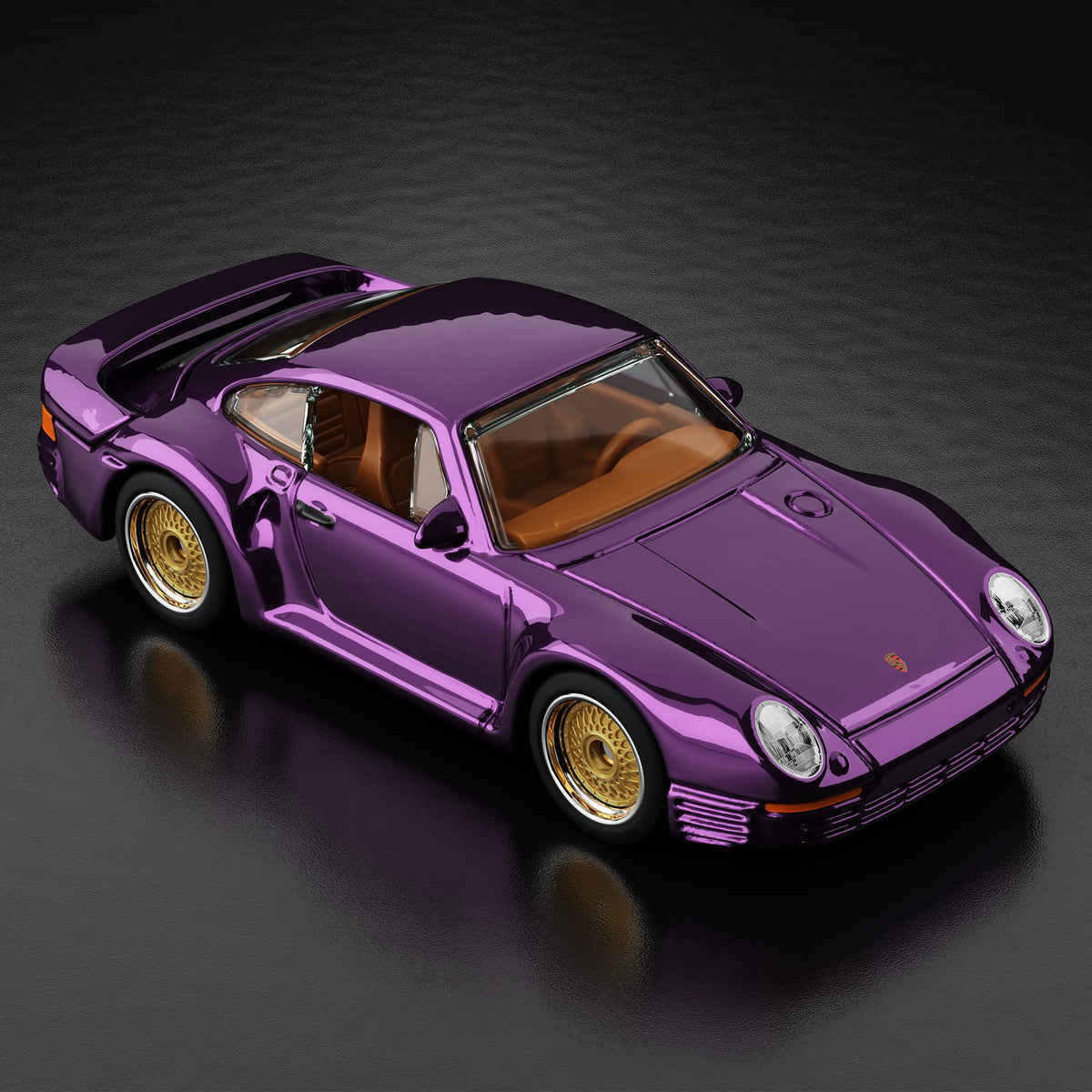 Hot Wheels RLC sELECTIONs Porsche 959 in Spectraflame purple with tan interior, Real Riders BB wheels and opening rear hood