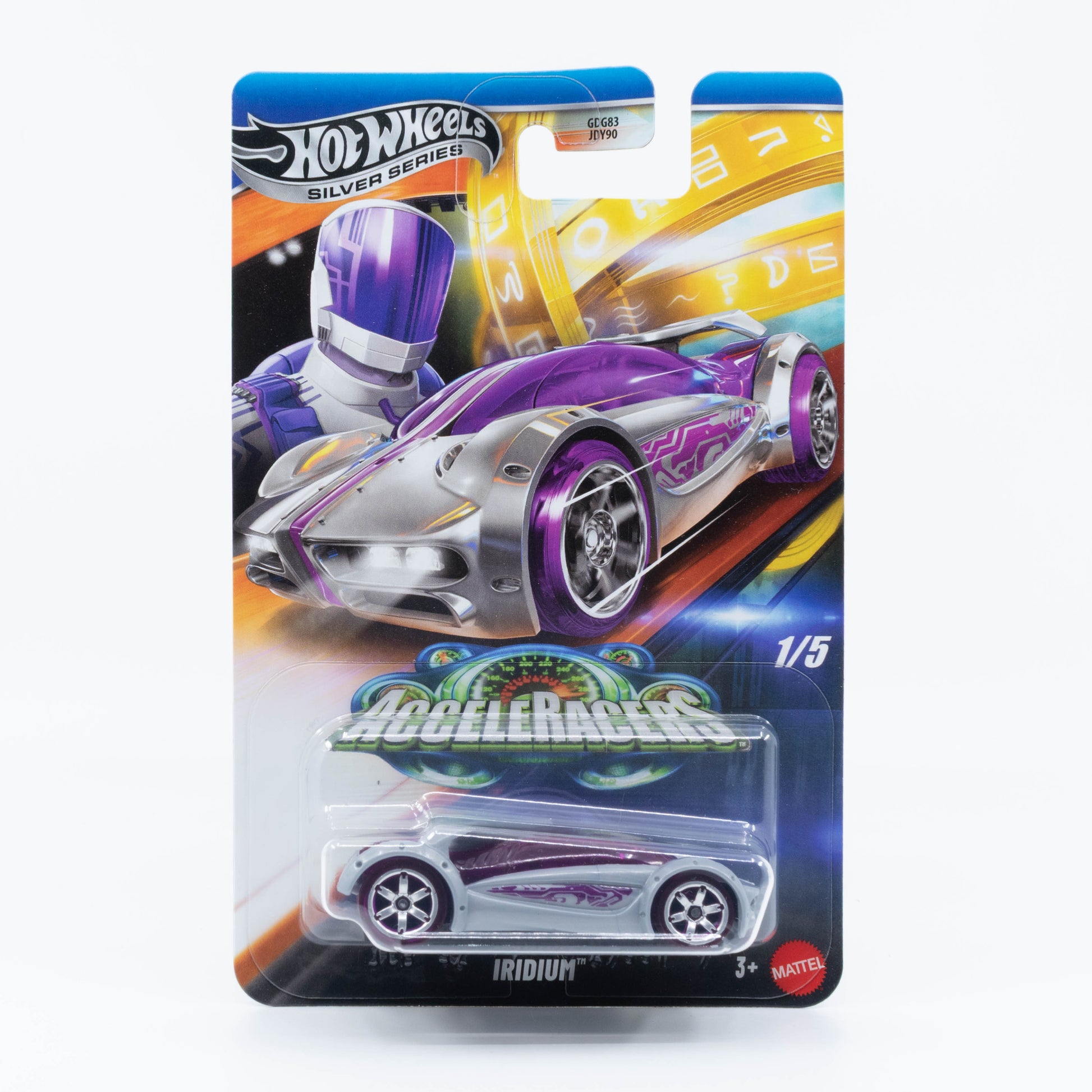 1:64 Hot Wheels AcceleRacers Iridium Silencerz Team 2025 – metallic die-cast car from the Silver Line collection.