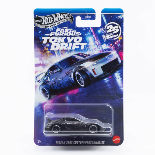 Hot Wheels Silver Line Nissan 350Z Custom Tokyo Drift DK black and grey