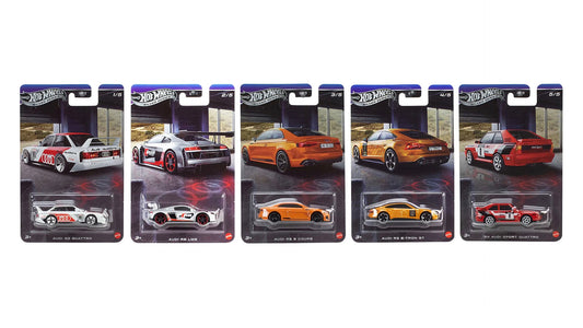 Hot Wheels Silver Series Audi collection with 90 Quattro R8 LMS RS5 RS e tron GT and Sport Quattro