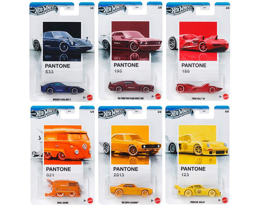 Hot Wheels Silver Series Pantone full set 1:64 scale die-cast cars including Porsche 934/5 Chase.