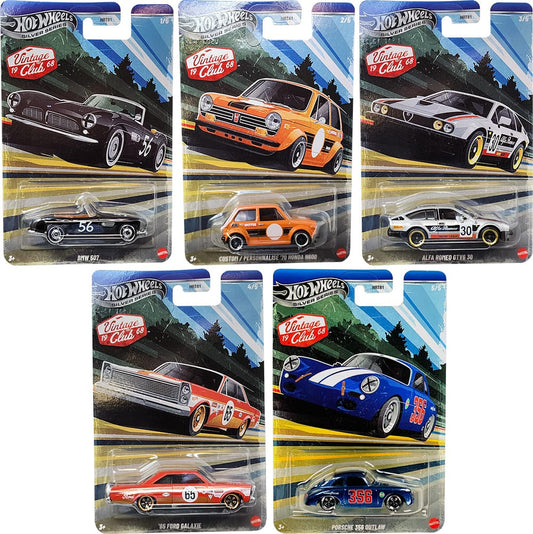 Hot Wheels Silver Series, Vintage Club, BMW 507, Alfa Romeo GTV6, Porsche 356 Outlaw, Ford Galaxie 1965, Classic Cars, 1:64 Diecast