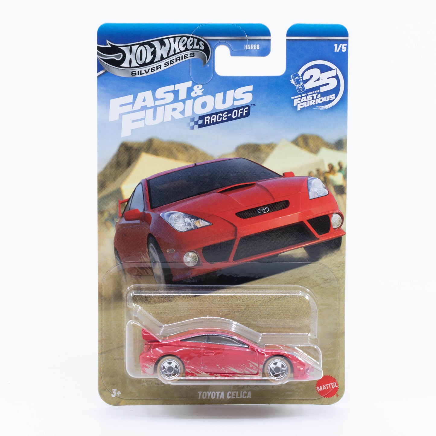 Hot Wheels Toyota Celica from the Fast & Furious Race-Off series with Race Wars desert weathering.