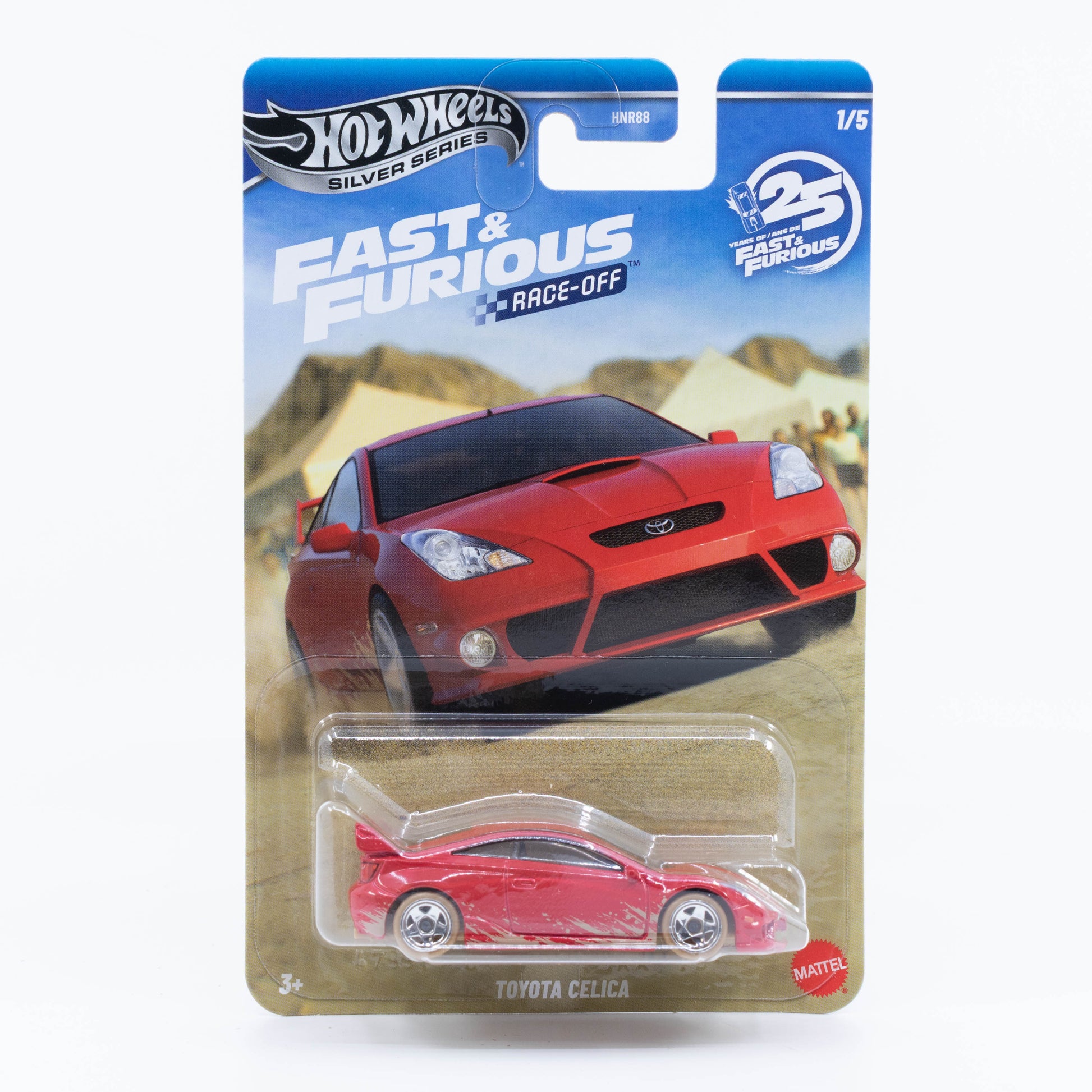 Hot Wheels Toyota Celica from the Fast & Furious Race-Off series with Race Wars desert weathering.