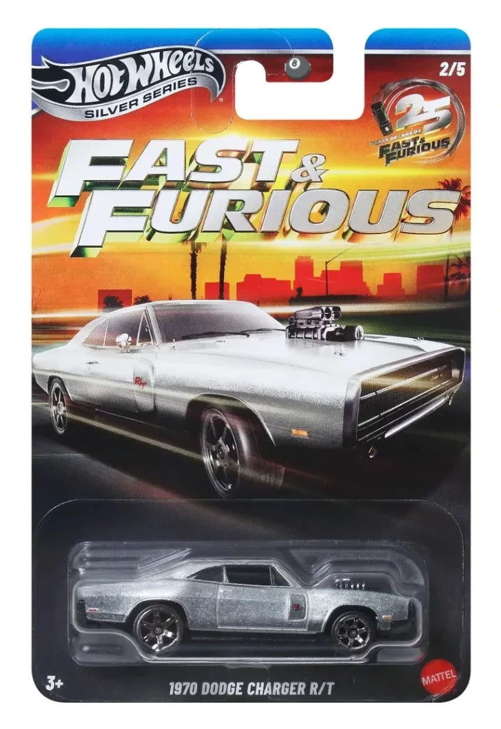 Hot Wheels Fast & Furious Silver Anniversary 1970 Dodge Charger R/T silver 1:64 diecast