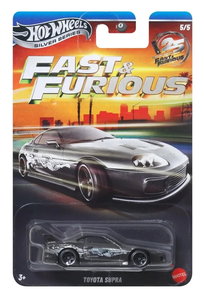 Hot Wheels Fast & Furious Silver Anniversary Toyota Supra silver 1:64 diecast