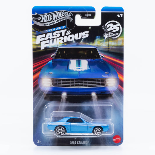 Hot Wheels 1969 Camaro 2 Fast 2 Furious Silver Series 1:64 model