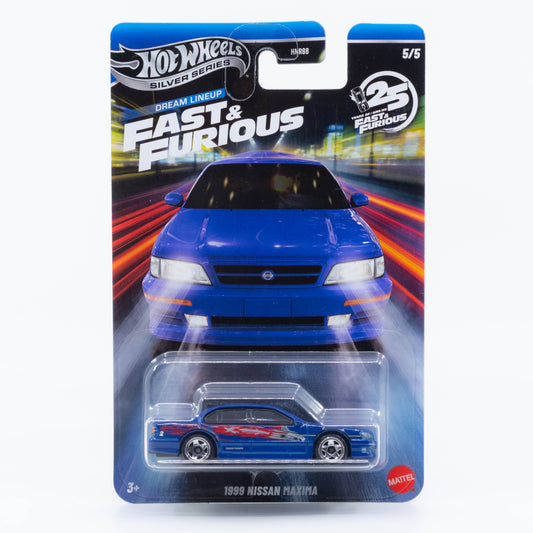 Hot Wheels Nissan Maxima 1999 Fast and Furious Silver Series metal base 1:64