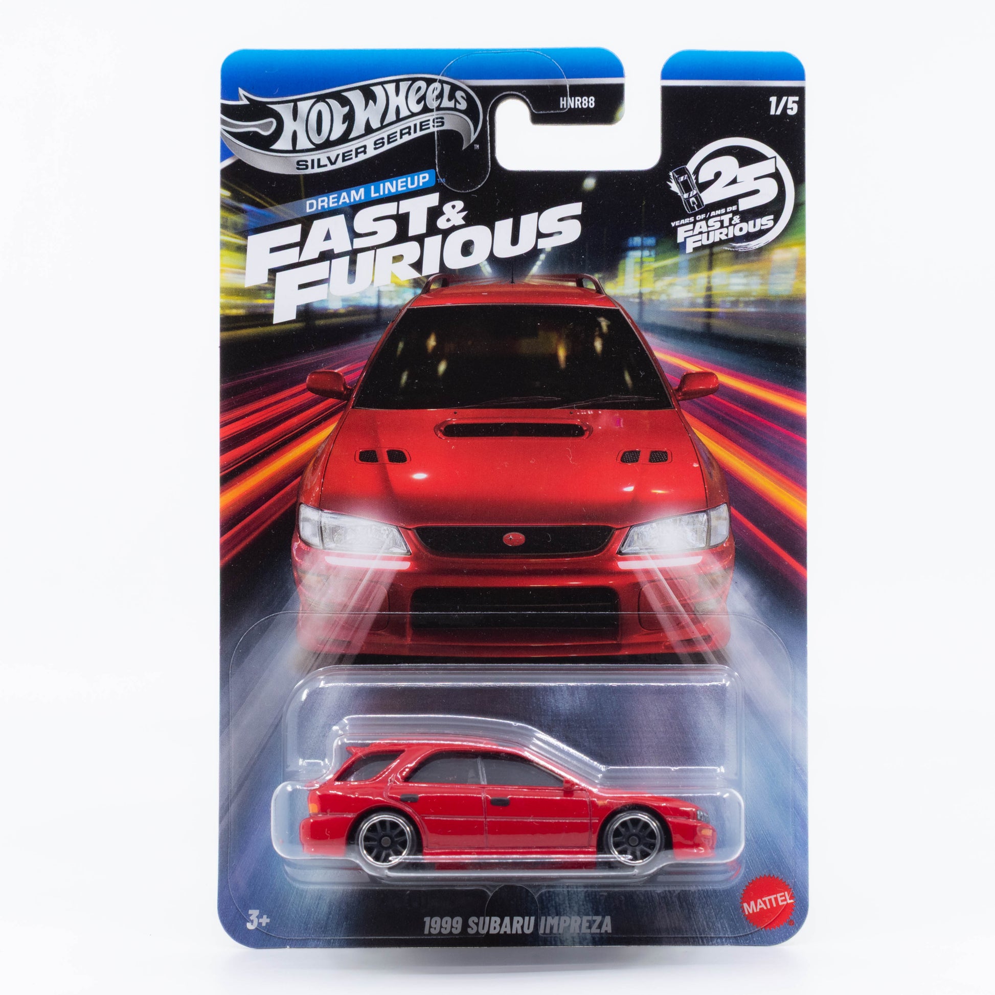 Hot Wheels Subaru Impreza 1999 Fast X Silver Series 1:64 diecast model