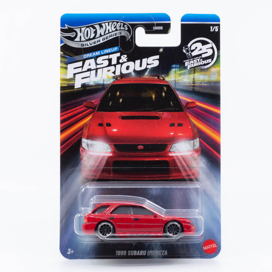 Hot Wheels Subaru Impreza 1999 Fast X Silver Series 1:64 diecast model