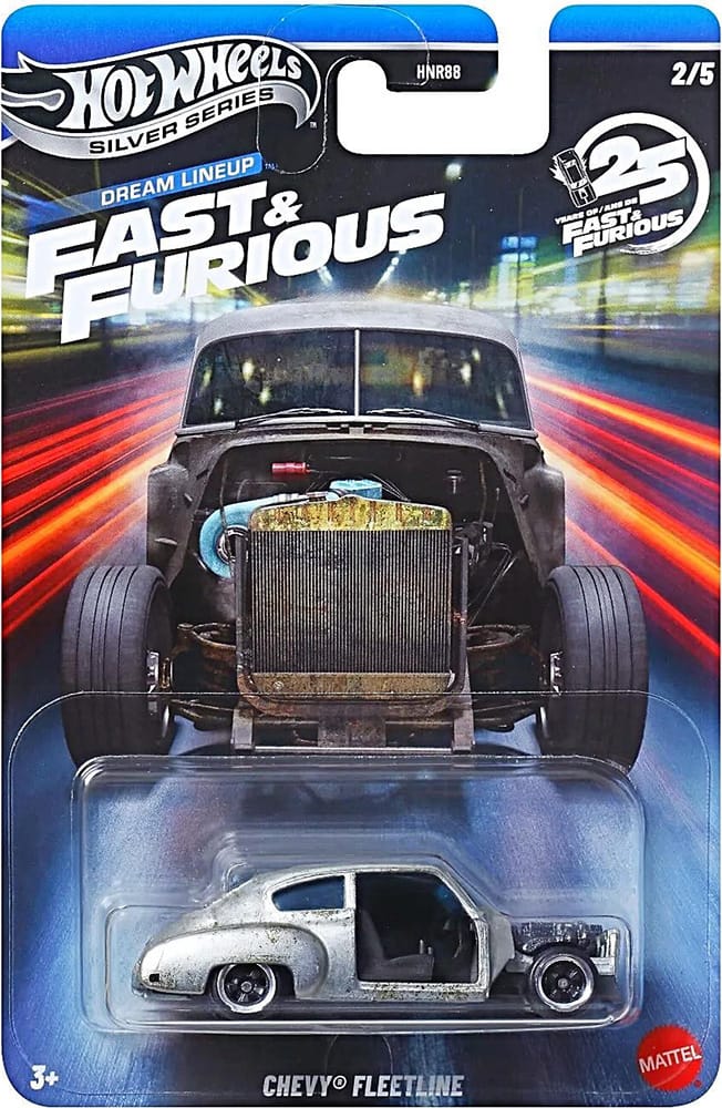Hot Wheels Silver Series Fast & Furious Chevy Fleetline 1:64 scale classic movie car model.