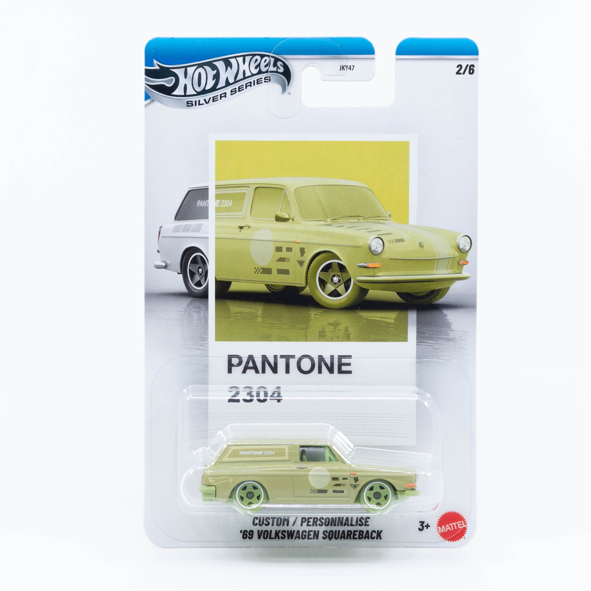 Hot Wheels Custom 1969 Volkswagen Squareback in Pantone 2304 from the Silver Series.